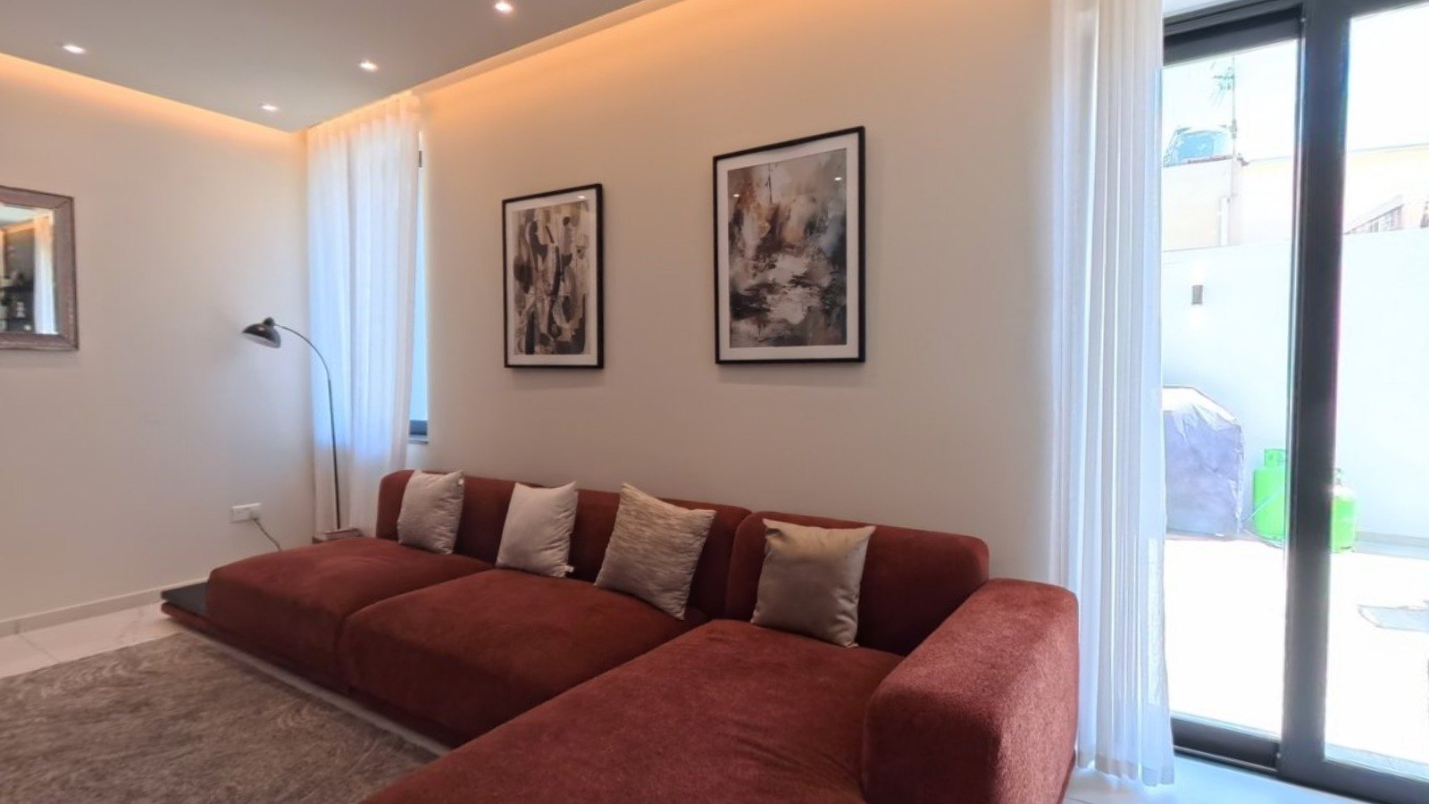 Living room of the demo house